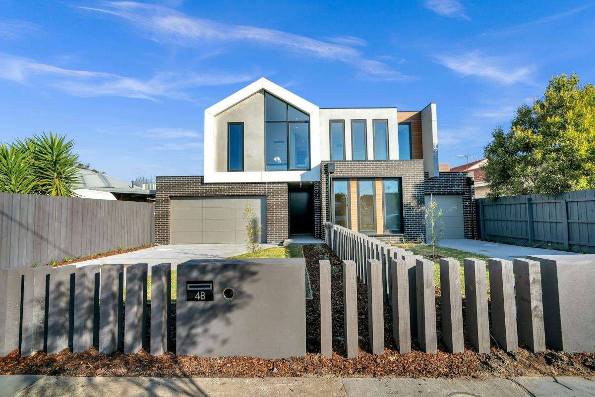 3D architectural visualization of a modern gabled house 3D architectural visualization of a modern gabled house