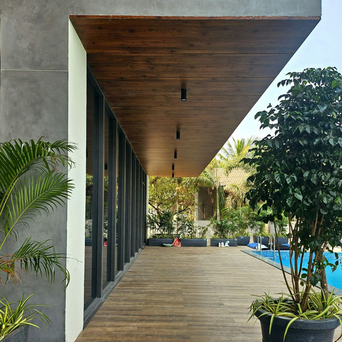 Finished turnkey villa with timber soffit veranda, planters and pool Finished turnkey villa with timber soffit veranda, planters and pool